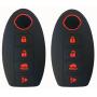 Coolbestda 2Pcs 4Buttons Smart Key Fob Remote Protector Case Cover Skin for Nissan Altima Maxima Murano Armada Gt-r Sentra