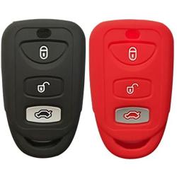 Coolbestda 2Pcs Rubber 3buttons Key Fob Protector Case Cover Keyless Entry Holder Skin Bag for Hyundai Elantra Genesis Sonata Kia Sorento Forte Optima Rondo Spectra