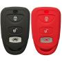 Coolbestda 2Pcs Rubber 3buttons Key Fob Protector Case Cover Keyless Entry Holder Skin Bag for Hyundai Elantra Genesis Sonata Kia Sorento Forte Optima Rondo Spectra