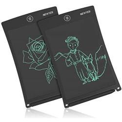 NEWYES 8.5 Inches LCD Writing Tablet Set of Two with Lock Function Office Whiteboard Bulletin Board Kitchen Memo Notice Fridge Board Magnetic Daily Planner Gifts for Kids (Black+Lanyard)