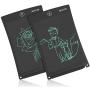 NEWYES 8.5 Inches LCD Writing Tablet Set of Two with Lock Function Office Whiteboard Bulletin Board Kitchen Memo Notice Fridge Board Magnetic Daily Planner Gifts for Kids (Black+Lanyard)