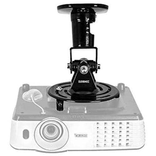 Duronic Projector Mount PB01XB | Bracket Fixing for Ceiling or Wall | 22lbs Capacity | Universal | Heavy Duty | Fittings Included | Rotate 360 °, Swivel 180 °, Tilt 180° for Easy Projection Set-up