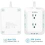 Power Strip Surge Protector with 3 USB Port and 6 AC Outlets, 6.5 Feet Extension Cord 3-Sided Power Strip Multi Plug Outlets, Outlet Expanders for Home Office Dorm Room (White)