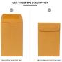 Xxcxpark 200PCS #1 Coin Envelopes 2.25x3.5 Brown Kraft Envelopes Classic Small Parts Gummed Flap for Coins, Cash, Credit Cards, Seeds
