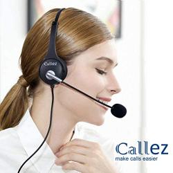 Callez Corded Cell Phone Headset Dual, 3.5mm Phone Headsts with Noise Canceling Mic for iPhone Samsung Huawei Smartphones, Skype, Car Truck Driver, iPad, PC, Conference Calls, Online Classes(C402E1)