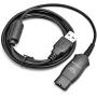 Call Center Headset Office Telephone Quick Disconnect Cord to USB Adapter Compatible with PLT QD HW251/261/510/520 to Any Laptop Computer