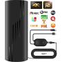 NewTechnology Amplifiered Indoor Outdoor TV Antenna,280+Miles Range Digital HD Antenna 36ft Long Detachable Coax Cable Support All Television,TV Antenna for Local Channels 4K HD 1080P VHF UHF (Black)