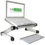 WorkEZ LIGHT Ergonomic Portable Lightweight Folding Aluminum Laptop Cooling Stand & Lap Desk Tray for Bed Couch. Adjustable height angle tilt notebook computer macbook desktop riser table-top holder
