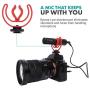 Movo VXR10-PRO External Video Microphone for Camera with Rycote Lyre Shock Mount - Compact Shotgun Mic and Accessories Compatible with Smartphones and DSLR Cameras - Battery-Free DSLR Microphone