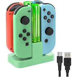 FYOUNG Charging Dock for Nintendo Switch Joy-Con,Charging Station for Nintendo Switch with a USB Type-C Charging Cord- Green