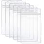 6 Pcs Extra Thick ID Card Badge Holder, Vertical Clear PVC Card Holder with Waterproof Resealable Zip Type