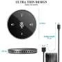 USB Conference Microphone with Speaker,Omnidirectional Speakerphone Computer Mic with 360º Voice Pickup, Touch-Sensor Buttons to Mute/Volume for Streaming, VoIP Call,Skype, Webinar, Interview-Black