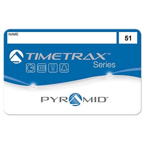 Pyramid Time Systems Trax 41304 Swipe Cards (51-100) for TTEZ, TTEZEK, PSDLAUBKK, TTPRO, TTMOBILE, FASTTIME 8000 & 9000 Time Clock Systems, 50/Pk. Magnetic Strip Employee Card, Blue/Black/White