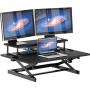 SHW 36-Inch Height Adjustable Standing Desk Sit to Stand Riser Converter Workstation, Black