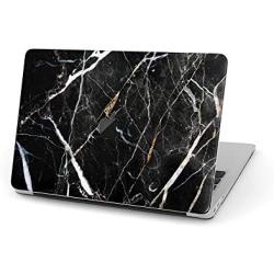 Timocy Hard Case Compatible with MacBook Air 13 Inch – Marble Laptop Case with Keyboard Cover, Screen Protector, Touch Pads Sticker – Enhanced Protection – Gorgeous Designs, Black Marble
