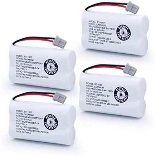 QBLPOWER BT-1007 Rechargeable Cordless Telephone Batteries Compatible with Uniden BT1007 BBTY0651101 BT904 BT-904 BT1015 BBTY0460001 BBTY0510001 BBTY0700001 Panasonic HHR-P506 HHR-P506A(Pack of 4)