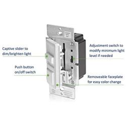 Leviton IPL06-10Z IllumaTech Slide Dimmer for 150-Watt Dimmable LED, 600-Watt Incandescent/Halogen, White w/ Color Change Kits Included