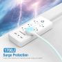 USB C Power Strip Surge Protector, POWERADD 30W USB C Power Delivery, 2 USB A & 6 AC Outlets, 5ft Braided Extension Cord, Flat Plug for MacBook Pro, iPad Pro, iPhone and Galaxy
