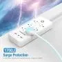 USB C Power Strip Surge Protector, POWERADD 30W USB C Power Delivery, 2 USB A & 6 AC Outlets, 5ft Braided Extension Cord, Flat Plug for MacBook Pro, iPad Pro, iPhone and Galaxy USB C Power Strip Surge Protector, POWERADD 30W USB C Power Delivery, 2 USB A & 6 AC Outlets, 5ft Braided Extension Cord, Flat Plug for MacBook Pro, iPad Pro, iPhone and Galaxy