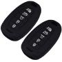 Lcyam Key Fob Cover Silicone Case Remote Holder Compatible with 2019 2020 2021 Hyundai Palisade Keyless Push Start 5 Button (Black Black)