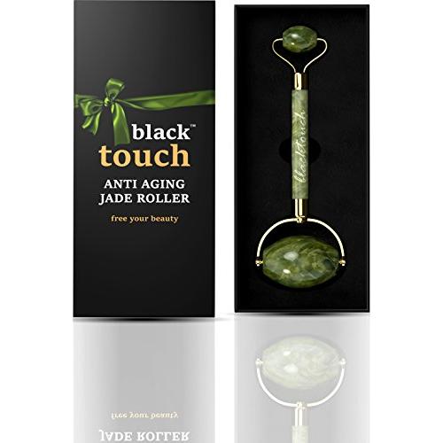 Jade Roller for Face - Anti Wrinkle 100% Natural Jade Stone Roller - Anti Aging Skin Slimming Massager - Original Real Double Jade Facial Roller