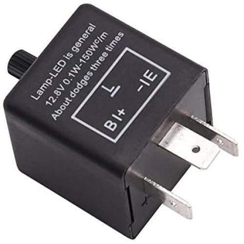 smseace CF13 KT LED 3Pin Adjustable 12V Flasher Relays for Turn Signal Blinker Light,Fix LED Light Hyper Blink Flash 12.8 V 0.1W-150W LED Car Electronic Flasher Relay CF13-KT