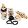 2 Pairs 4mm Banana Plug Socket Connector Binding Post for Amplifier Speaker Terminal Socket Connector & Audio Video Cable Plugs & Adapter (Large-Short)