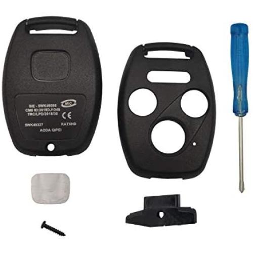 Replacement for 3+1 Buttons Keyless Entry Remote Honda Key Fob Case Fit For Honda 2008-2012 Accord 2006-2013 Civic EX 2009-2015 Pilot Fit For Honda 2008-2012 Accord 2006-2013 Civic EX 2009-2015 Pilot