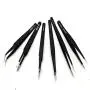 Precision Tweezers Set, 6 PCS Anti-Static Stainless Steel Tweezers Kit, Non-magnetic and Multi-standard Stainless Steel Tweezers for Lab, Electronics, Jewelry and Detailed Work
