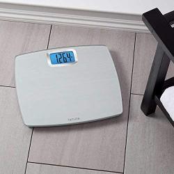 Taylor 500 lb. Digital Extra Thin Bathroom Scale Extra-High Weight Tracking Carbon Tempered Glass (Silver)