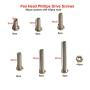 M6-1.0 x 8mm,12mm,16mm,20mm,30mm,40mm Pan Head Phillips Machine Screws,18-8 Stainless Steel Bolts Nuts Washers Screws Assortment Set of 84 Pcs (M6 Pan Head Phillips Screws)