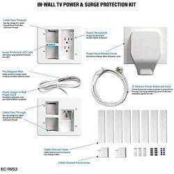 in Wall TV Power Relocation Kit with 1080 Joule Surge Protected Outlets and Complete Concealment, EC-IWS3