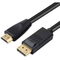 DTECH DisplayPort to HDMI Cable Male to Male Port with Gold Plated Connector (6 Feet, Black)