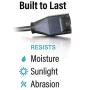 C2G Short 1ft Extension Cord - Works for Devices Up to 10 Amps - Perfect for Low Amp Electronics & Tools - Light & Flexible 18 AWG Cable - 03137 Black