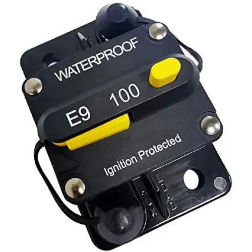 (100）Amp Circuit Protector Hi-Amp Type Circuit Breaker with Manual Reset，12V- 48VDC, Water Resistant (100A)