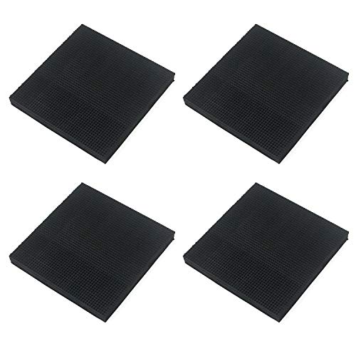 Quluxe 4 Pcs Black Rubber Pads Anti-Vibration Washer Mat, Anti-Vibration Rubber Pads for Air Conditioner, Electronic Equipment, Treadmill (4 × 4 × 0.4inch)