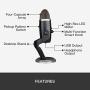 Blue Yeti X Professional Condenser USB Microphone with High-Res Metering, LED Lighting & Blue Voice Effects for Gaming, Streaming & Podcasting On PC & Mac