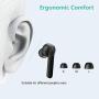 Wireless Earbuds, Willful Bluetooth Earbuds with Microphone, Stereo Sound, Clear Call, Touch Control, USB-C Charge, Bluetooth V5.0, Waterproof, Secure Fit, in-Ear Headphones Earphones (Black)