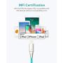 Xcentz iPhone Charger 2 Pack 6ft, Apple MFi Certified Lightning Cable Fast Charger iPhone Cable, Durable Braided Nylon Metal Connector Charger Cord for iPhone 11/X/XS Max/XR/8 Plus/7/6/5, ipad - Blue