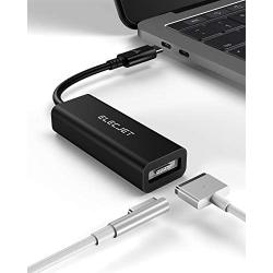 ELECJET AnyWatt USB-C MagSafe Adapter, Type-C to MagSafe 1&2 Converter, Compatible with USB C M1 MacBook Pro Air Charging (Black)