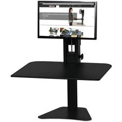 Victor DC300 High Rise Collection Adjustable Sit-Stand Desk Converter, Raises and Lowers to Transform Any Sit Down Desk Into A Stand Up Desk, Platform Rises Up to 15.5'', Black