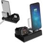 Aluminum Charging Stand for Apple Watch iPhone Charging Station for Apple Products 3 in 1 iWatch Charger Stand for Apple Watch Series 6 SE 5 4 3 2 44mm 40mm 42mm 38mm Nightstand Mode Airpods Pro 2 1
