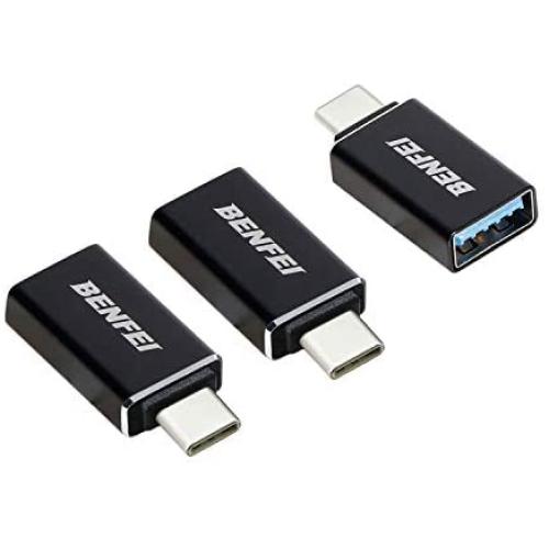 USB C to USB 3.0 Adapter, Benfei 3 Pack USB C to A Male to Female Adapter Compatible with MacBook 2018 2017 2016, Samsung Galaxy Note 8, Galaxy S8 S8+ S9, Google Pixel, Nexus, and More - Black
