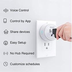 Gosund Smart Plug Works with Alexa and Google Home, 2.4GHz Wifi enabled Remote Control Smart Outlet, No Hub Required,ETL Listed(2 Packs)