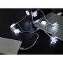 YAGE Tale Snowflake Shaped USB Charging Cable USB and Bulb Charger 50inch 8LED White Compatible with Phone 5 5s 6 6plus 6s 6s Plus 7 7plus 8 8plus X XR XS XS Max 11Pro Max etc