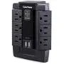 CyberPower CSP600WSU Surge Protector, 1200J/125V, 6-AC Swivel Outlets, 2 USB Charging Ports, Wall Tap Design Black Version CyberPower CSP600WSU Surge Protector, 1200J/125V, 6-AC Swivel Outlets, 2 USB Charging Ports, Wall Tap Design Black Version