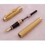 Gullor Jinhao Golden Dragon Red Crystal Eyes Fountain Pen with Push in Style Ink Converter