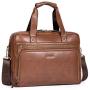 BOSTANTEN Leather Briefcase for Men Business Travel Laptop Bags 15.6 inch Brown