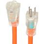 Amazon Basics 12/3 SJTW Heavy-Duty Lighted Extension Cord, Set of 4 - 50 Feet, Orange