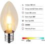 6 Pack-C7 Night Light Bulbs,C7 LED Replacement Light Bulb for Christmas String Light, 0.6 Watt Equivalent to 7 Watt, Warm White 2700K, E12 Candelabra Base (C7-6 Pack)
